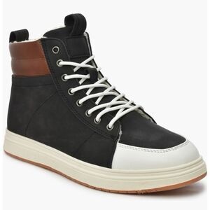 NWT Tahari Gorgeous Sz 11 Black Tan Faux Sherpa Lined High Top Men Sneaker Shoes